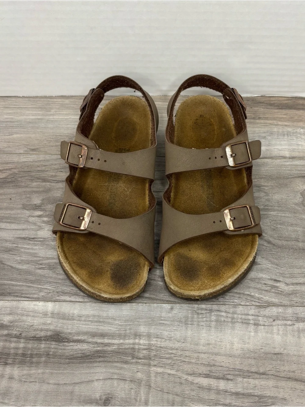 Birkenstock Roma Kids Brown Two-Strap Buckle Sandals